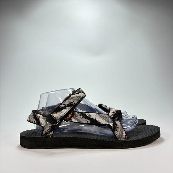 Teva Original Universal Black White Adjustable Sandals Women's Size 11 Men's 9.5 - Picture 1 of 10